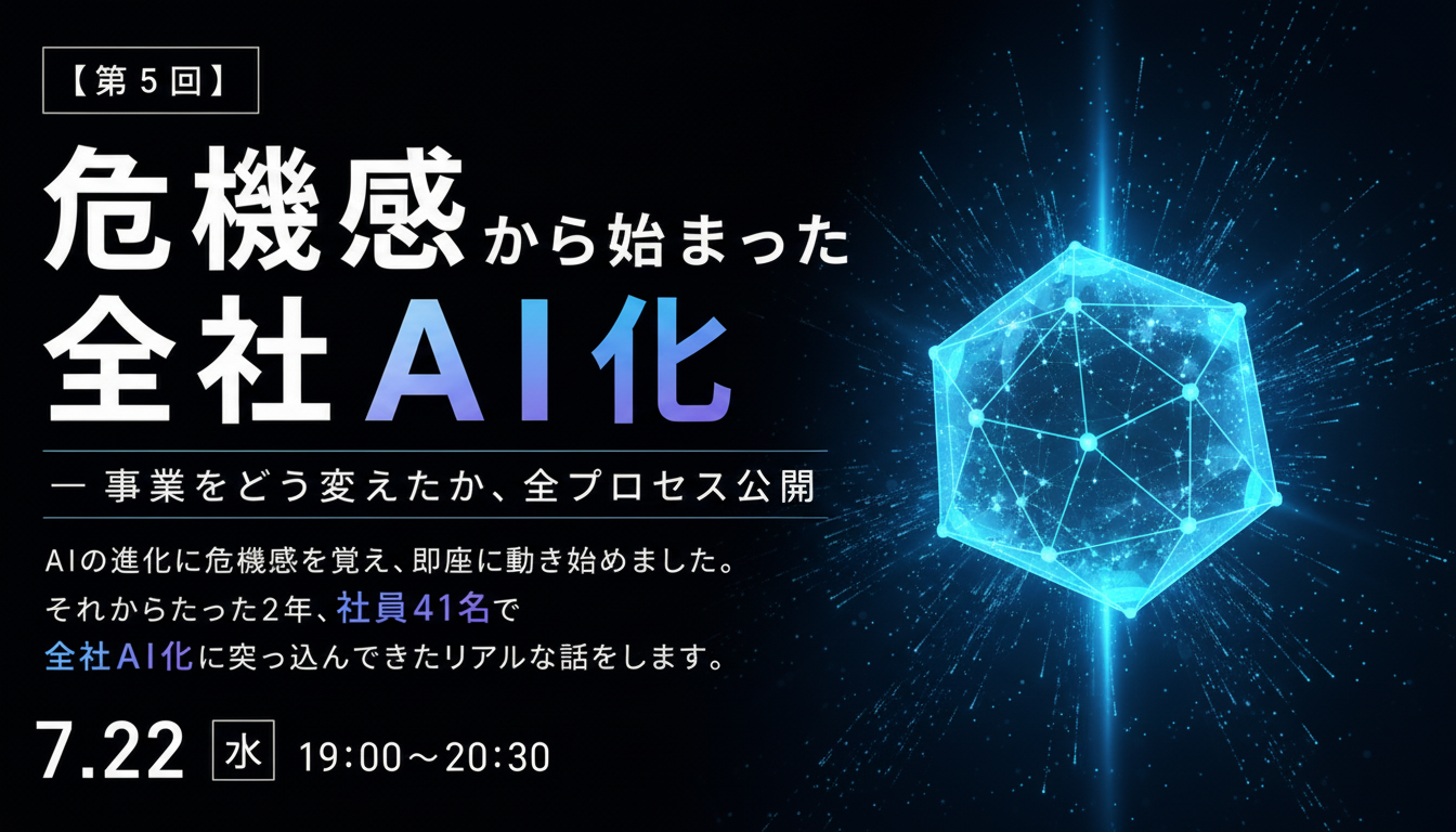 【第5回】危機感から始まった全社AI化 ウェビナー