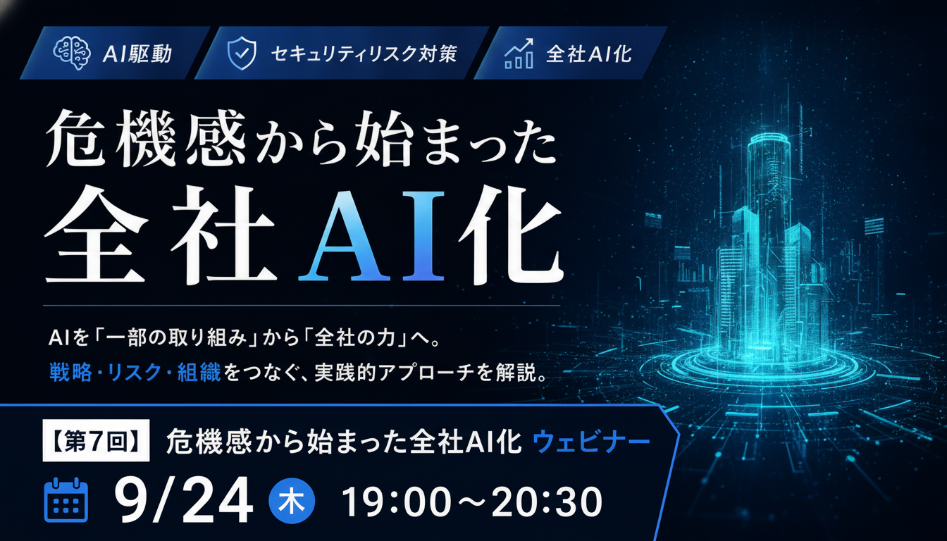 【第7回】危機感から始まった全社AI化 ウェビナー